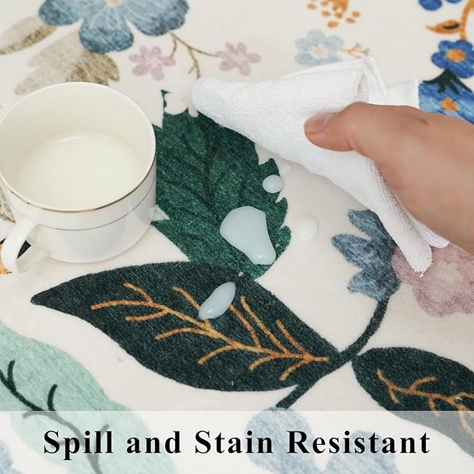Washable 3x12 Hallway Runner Rug: Soft Floral Scalloped Runners - Image 4