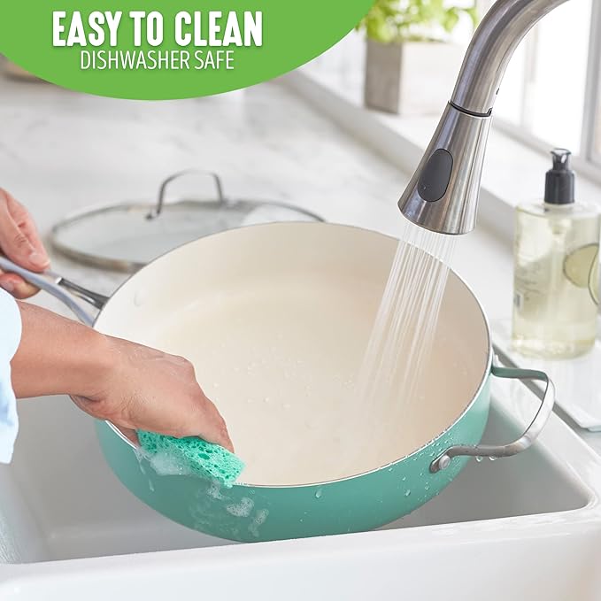 GreenLife Artisan Healthy Ceramic Nonstick, 5QT Saute Pan Jumbo Cooker - Image 6