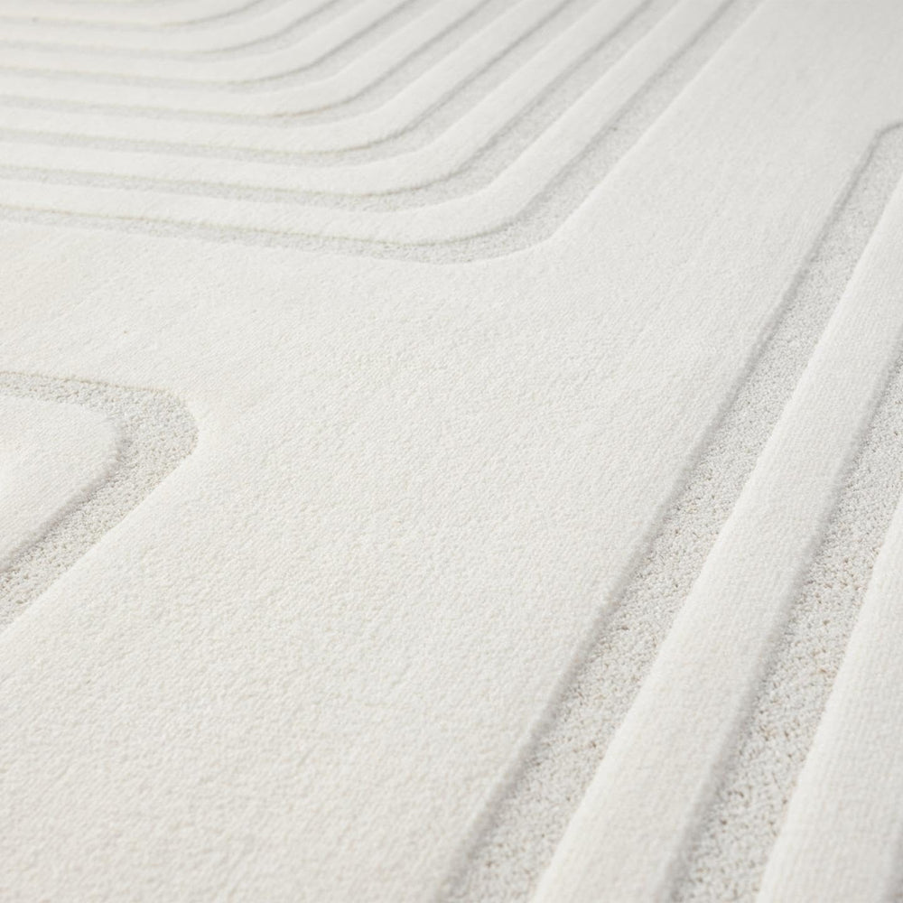 LUXE WEAVERS Mid Century Modern Geometric Cream 5x7 Area Rug
