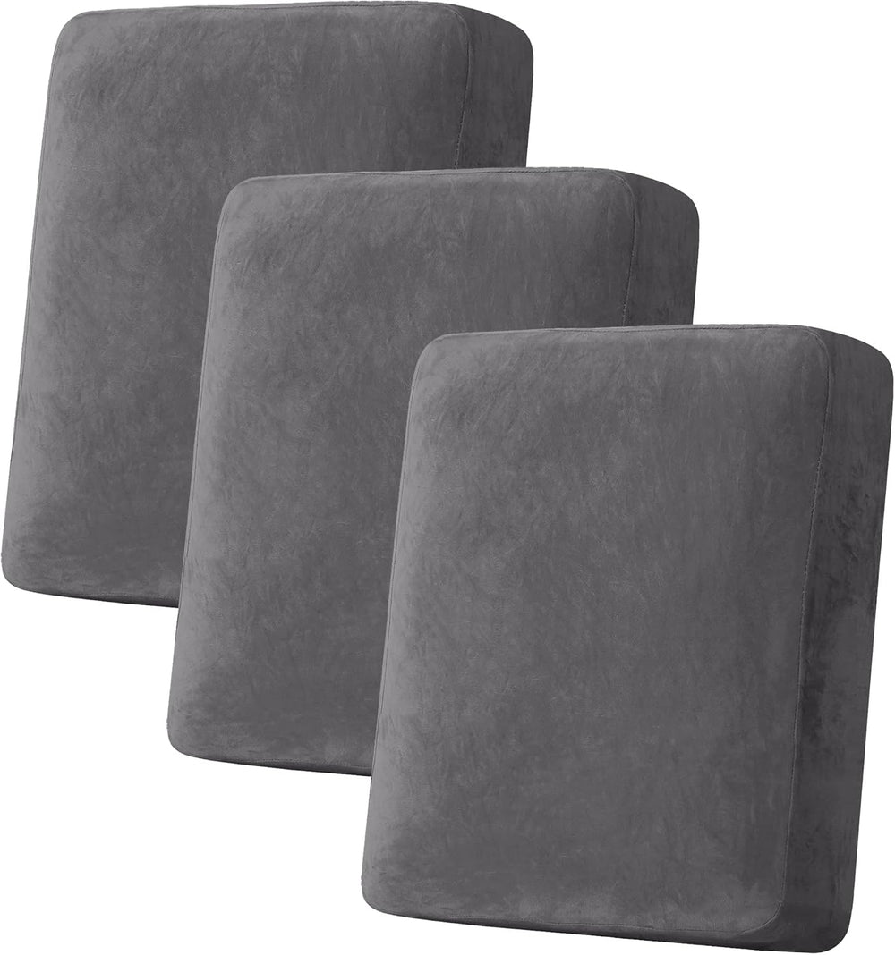 H.VERSAILTEX Velvet Stretch Couch Cushion Cover Plush Cushion Slipcover for C...