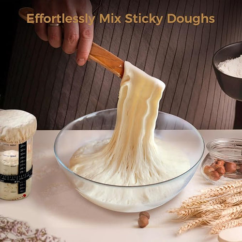 2 Pack Spurtle for Sourdough Starter, Danish Dough Whisk and Jar Spatula - Image 2