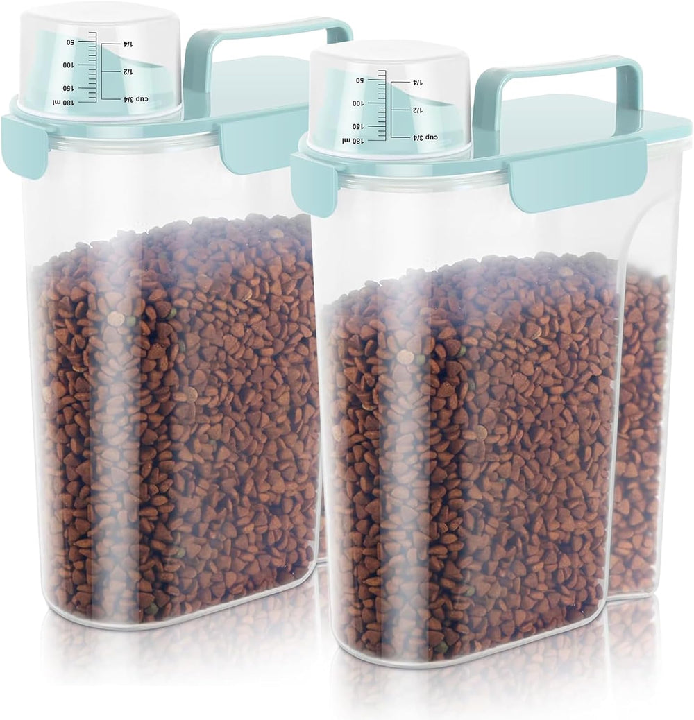 LEAWALK 5Lbs Airtight Cat Dog Food Storage Container (2 Pack)