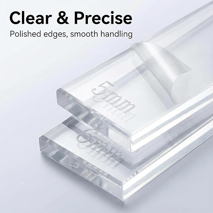 Polymer Clay Tools: Rolling Pin Guides & Roller Set 12Pcs Acrylic Adjustable - Image 5