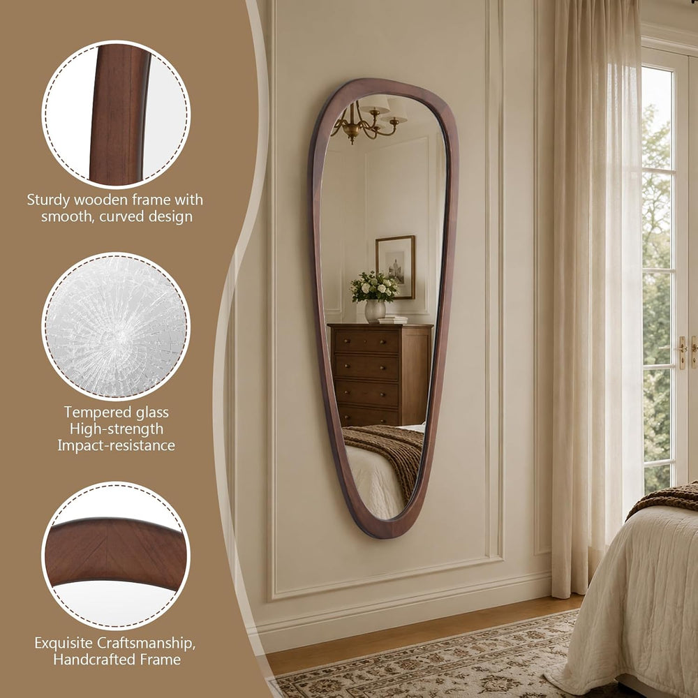 WallBeyond 48" H x 22" W Asymmetrical Mirror, Irregular Wall Mirror...