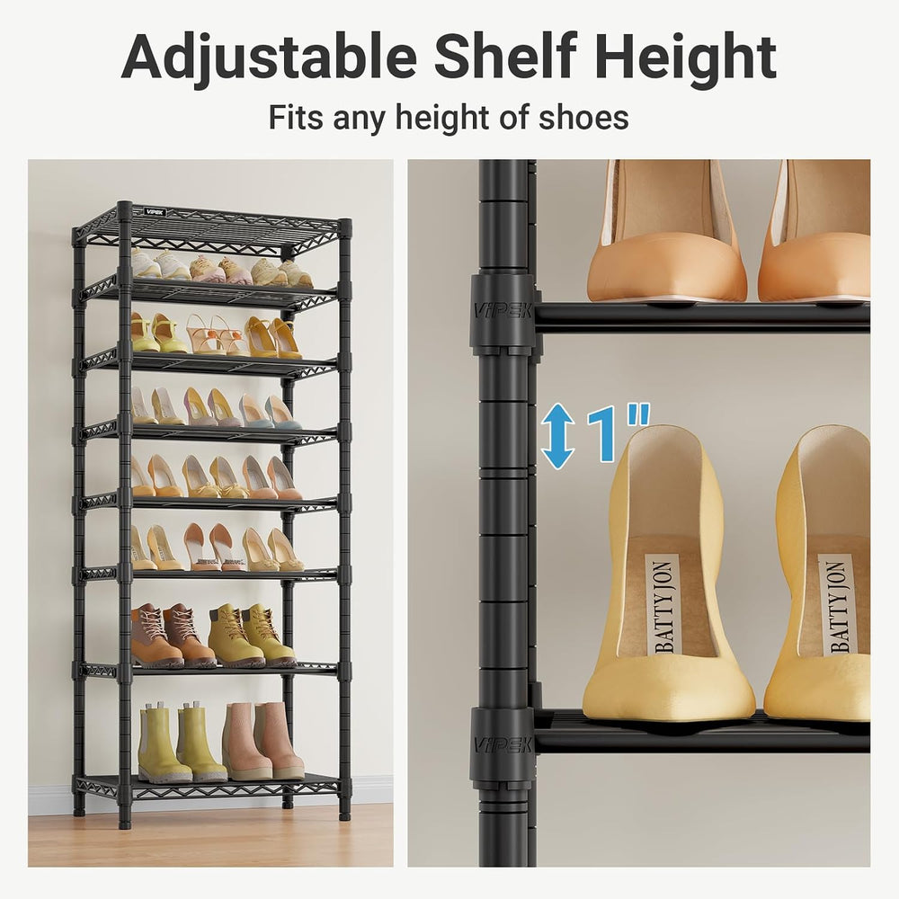 VIPEK S1 8Tier Shoe Rack, Metal Durable Heavy Duty Shoe Organizer, Black | La...