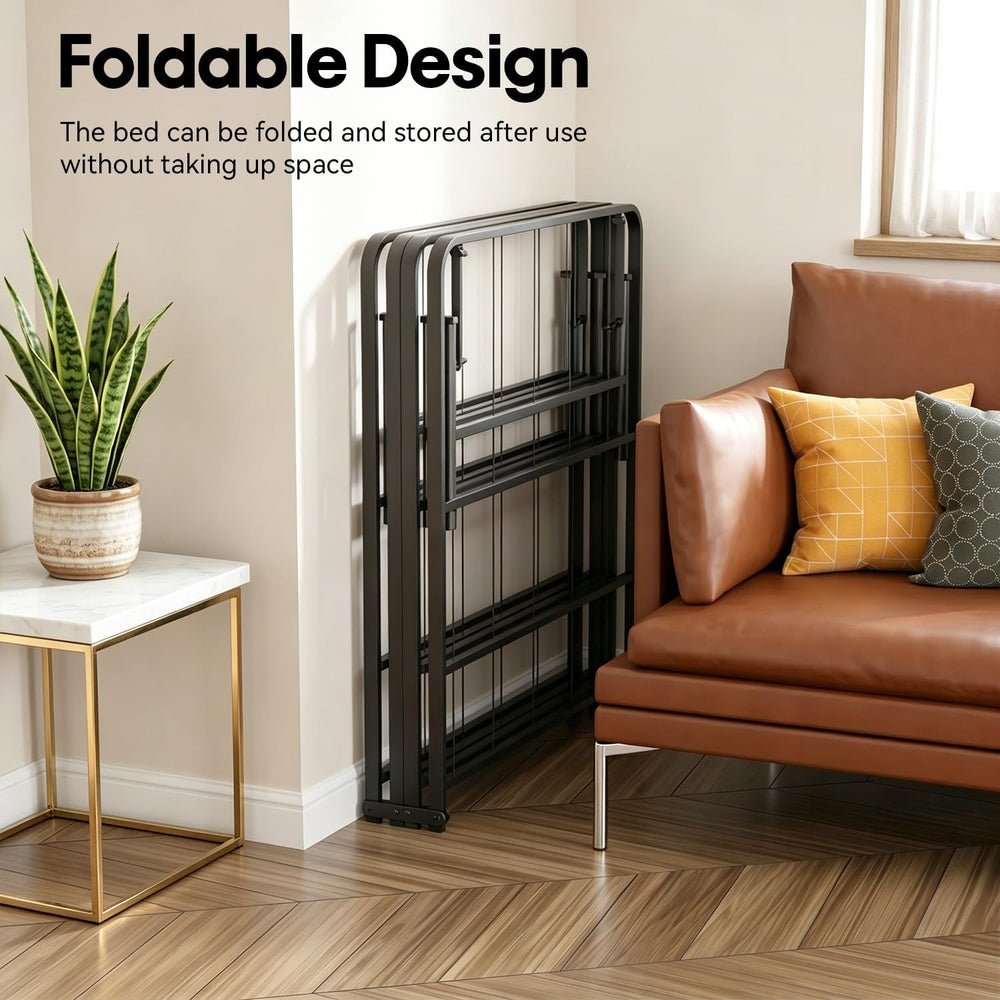 BestMassage | Twin Bed Frame | Metal | Heavy Duty Steel Slats with 6 Legs