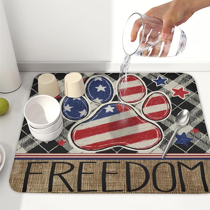 4th of July Dish Drying Mat 18x16 Inch, Patriotic Drying Mat - Image 6