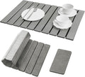 Large Stone Dish Drying Mat for Kitchen Counter, Quick Dry Stone Dishes Mats by Dropereum