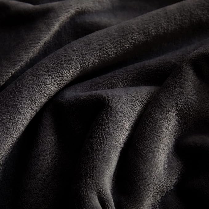 KMUSET Super Soft Throw Blanket Premium Silky Flannel Fleece Twin Size Black - Image 4