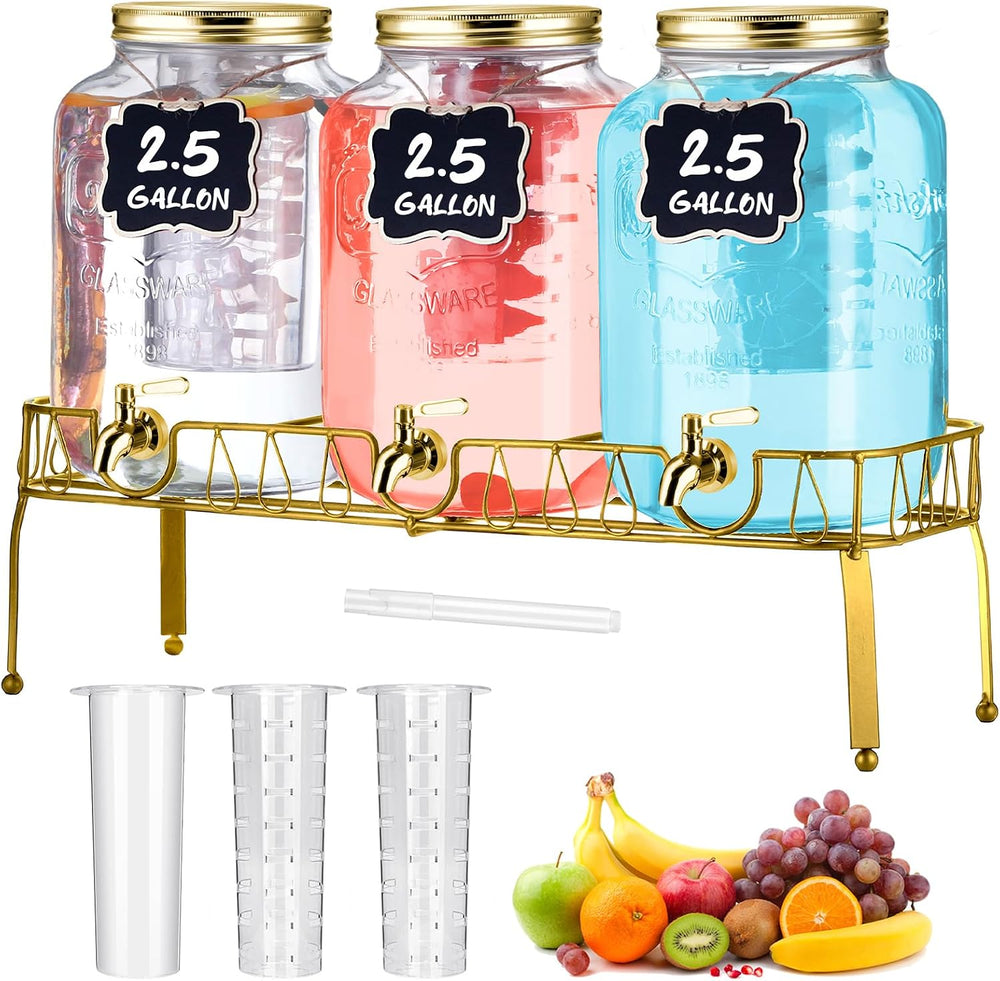 Lallisa 3 Pcs 2.5 Gallon Beverage Dispensers