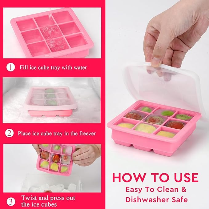 2 Pack Silicone Ice Cube Tray, Small Ice Trays - Image 7