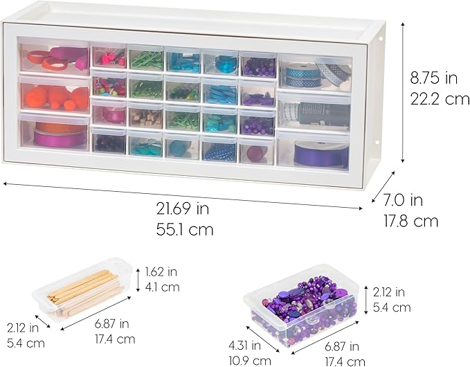 IRIS USA Plastic Storage Drawers, Made in USA, 26-Drawer Organizer Cabinet