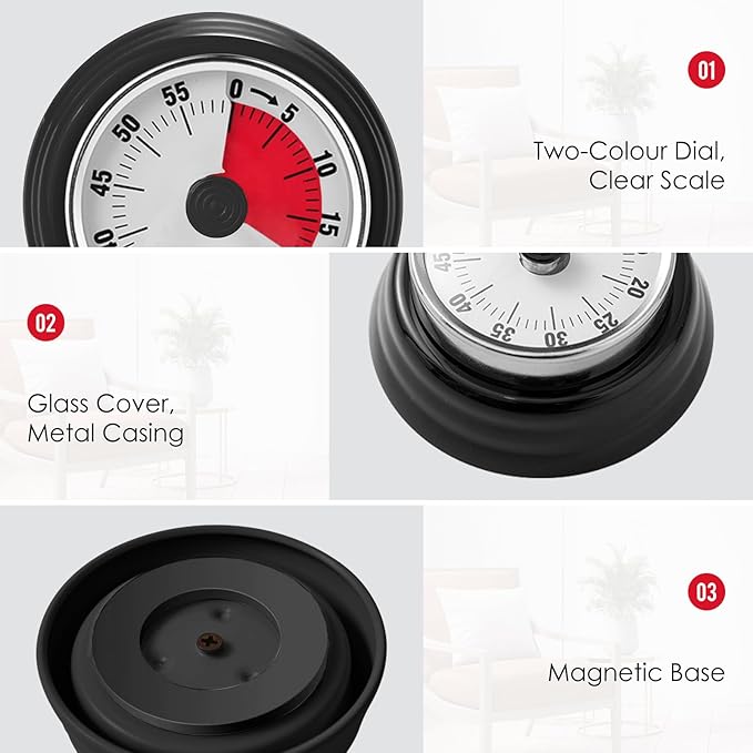 Visual Timer, Teeloray 60-Minute Countdown Timer, Kitchen Timer - Image 5
