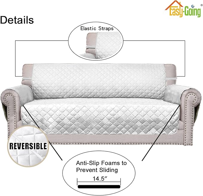 Easy-Going 4 Seater Sofa Slipcover Reversible Sofa Cover Water Resistant Couch - Image 3