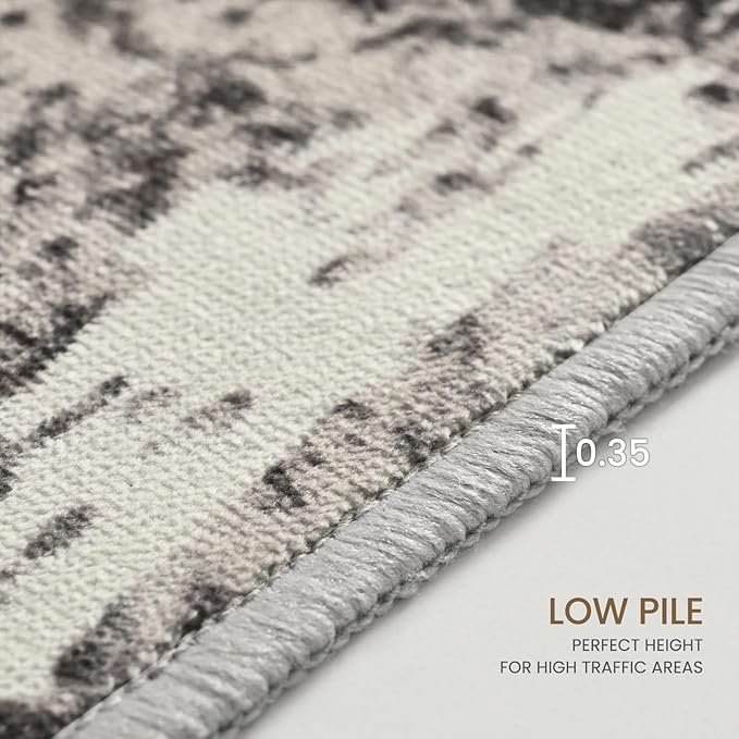 Living Room Rug 9x11 Coffee Area Rugs Machine Washable Abstract Boho Large Rug - Image 8