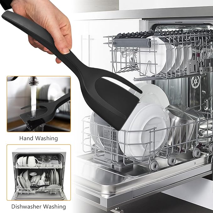 Egg Flipper Spatula 2 in 1 Grip and Flip Spatula Tongs Egg Spatula Flipper Made - Image 5