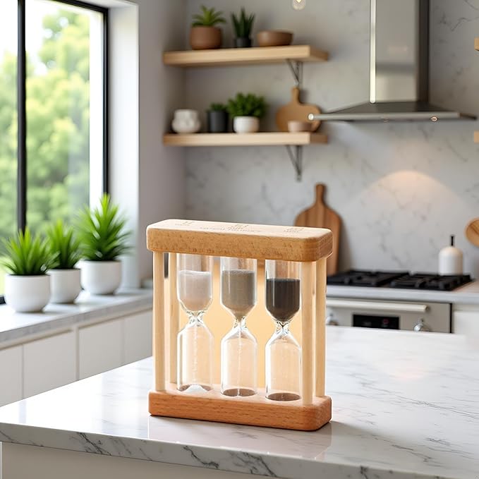 Creative 1/3/5 Minute Wooden Sand Glass Hourglass Timer Clock Home Decor - Image 4