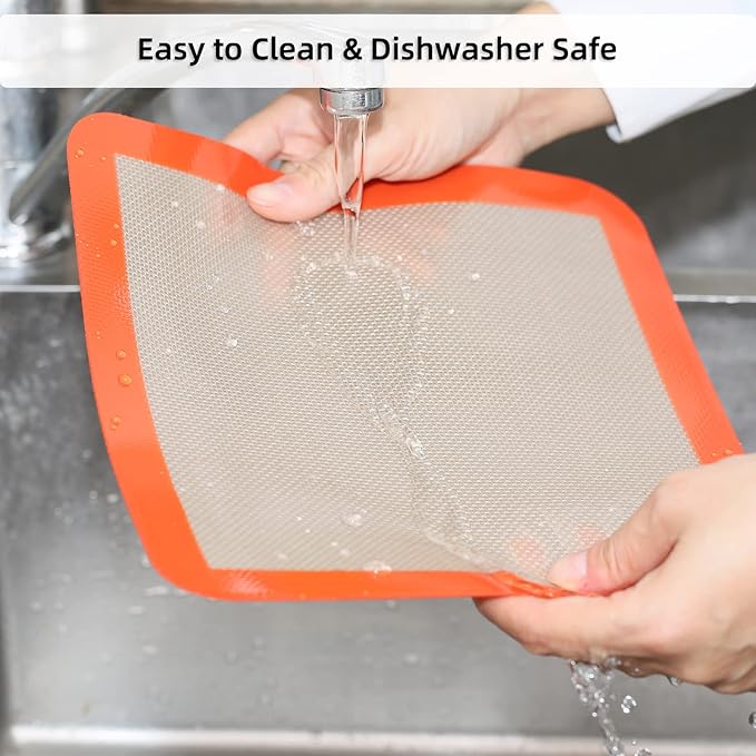 Square Silicone Baking Mats for 10 Inch Cake Pan, 9.65"Square Food Grade - Image 3