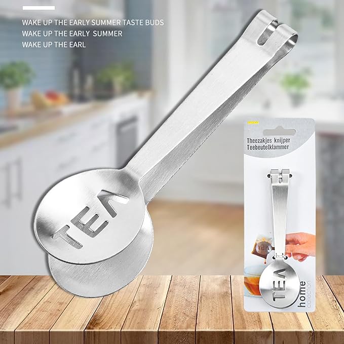 2Pcs Gold & 2Pcs Silver Tea Bag Squeezer, Stainless Steel Clip On Strainer - Image 4