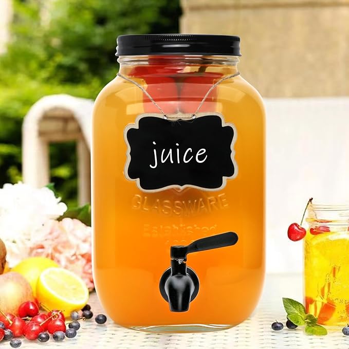 1-Gallon Drink Dispenser, Accguan Glass Water Dispenser