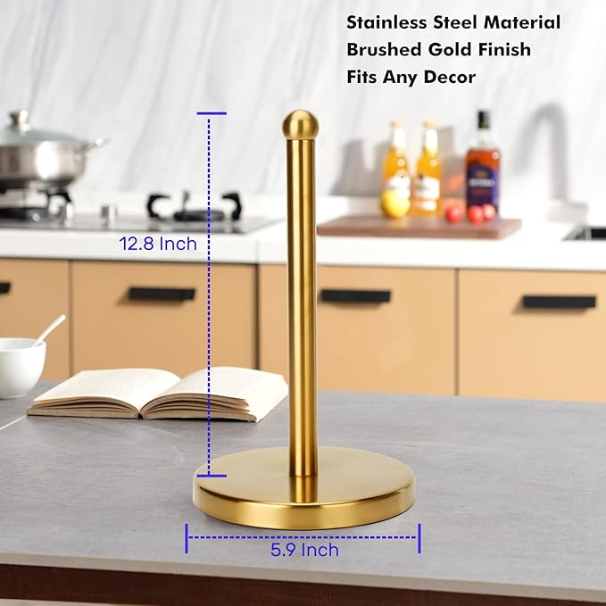 Paper Towel Holder Stand with Sturdy Base Fits Standard and Jumbo Sized Paper - Image 6