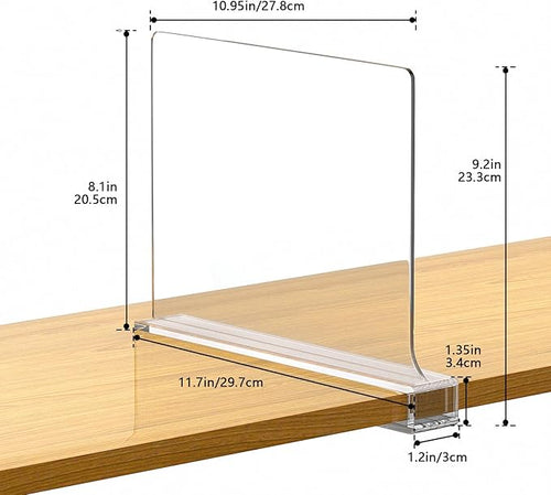 6 PCS Shelf Dividers for Closet Organization Acrylic Clear Closet Shelf Divider - Image 2