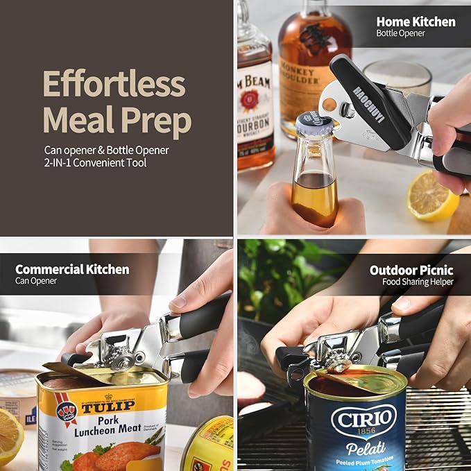 Heavy Duty Stainless Steel Smooth Edge Manual Can Opener and Bottle Openers - Image 5