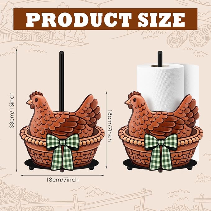 Hen Paper Towel Holder Black Metal Paper Towel Holder Large Decorative Tissue - Image 2