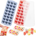 Heart Ice Cube Molds with Lid 2 Pcs Mini Heart Ice Cubes Tray by LEBERY