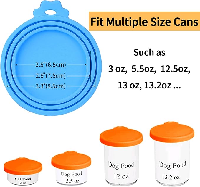 Lydia's Deal 4 Pack Universal Pet Food Can Covers, Silicone Lids - Image 7