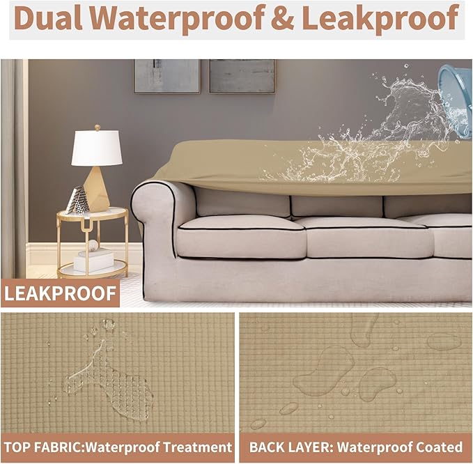 Easy-Going 100% Waterproof Couch Cover, Dual Waterproof Sofa Cover, Stretch - Image 4