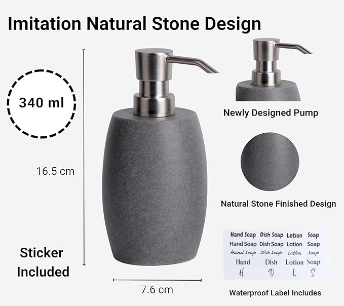 Clasin Home Sandstone Textured Resin Soap Dispenser - Image 3