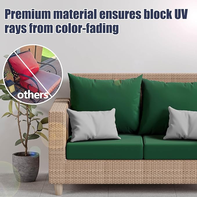 8Pcs Stretch Patio Cushion Covers, Outdoor Couch & Sofa Replacement Slipcovers - Image 3