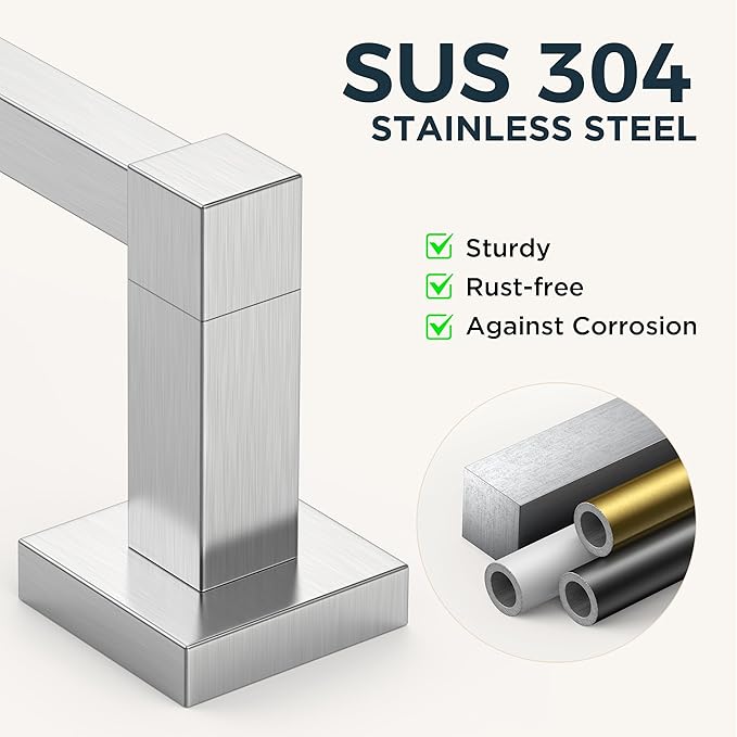 FORIOUS Toilet Paper Holder Set Wall Mount, SUS 304 Stainless Steel Pivoting - Image 6