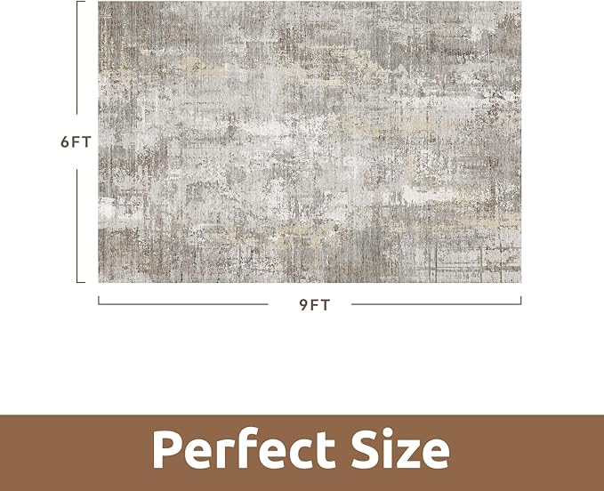 6 x 9 Area Rugs for Living Room, Machine Washable Non Slip Rug Ultra Soft Low - Image 2