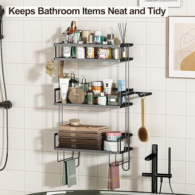 Godboat Bathroom Organizers and Storage, 3-Tier Wall Shelves, Over Toilet Rack - Image 7