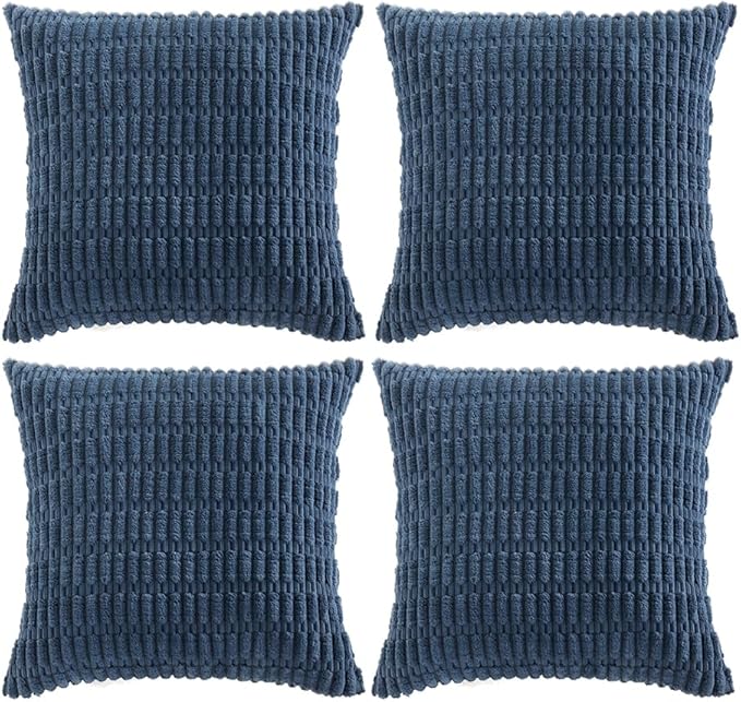 Fancy Homi 4 Packs Dusty Blue Decorative Throw Pillow Covers 16x16 Inch by Fancy+Homi