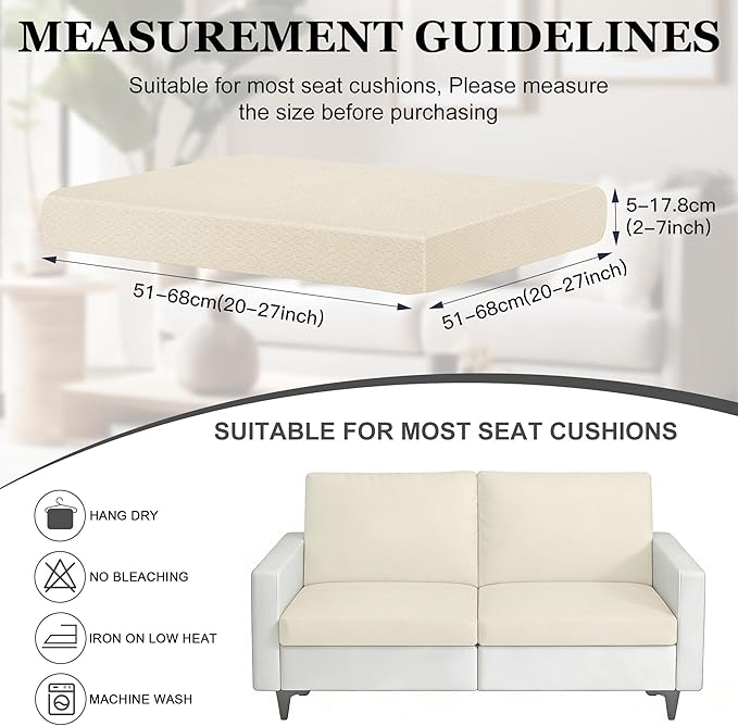 4Pcs Patio Stretch Cushion Covers, Outdoor Sofa Replacement Cover Slipcovers - Image 2