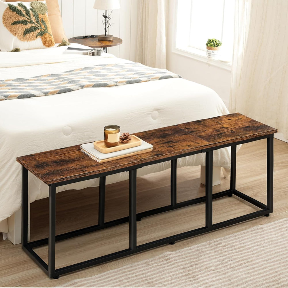 HOOBRO Dining Bench, 47.2 Inch Dining Table Bench, Industrial Style Kitchen B...