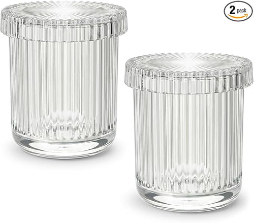 2 Pack Glass Qtip Holder Dispenser by MKOSAB