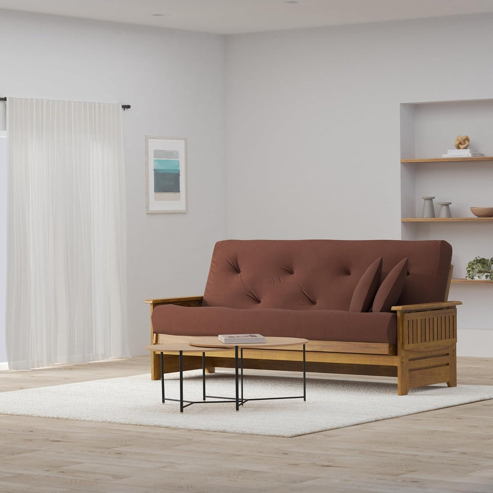 Nirvana Futons Brentwood Tray Arm Futon Sofabed Set - Full Frame, 8" Mic...