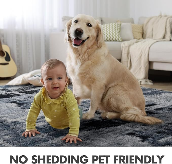 8x10 Ft Extra Large Shag Rugs for Living Room, Tie Dyed Ultra Soft Fluffy Furry - Image 5