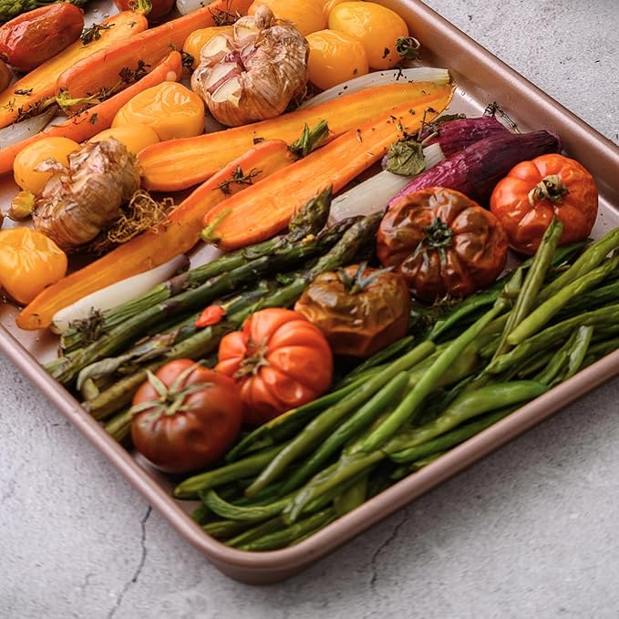 HAPPIELS Nonstick Baking Sheet Set of 2 | PFOA & BPA Free Non Toxic Carbon - Image 4