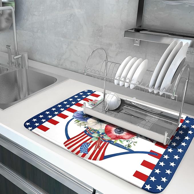 American Flag 4th of July Dish Drying Mats - Image 5