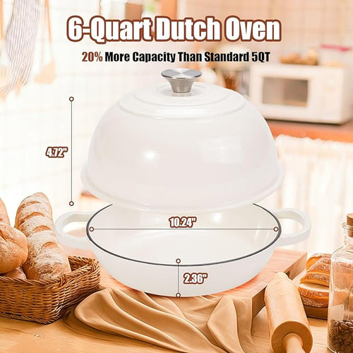 6QT Enameled Cast Iron Dutch Oven - Image 2