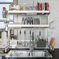 Over The Sink Dish Drainer Drying Rack, Full Stainless Steel 3-Tier Adjustable by Shrivee