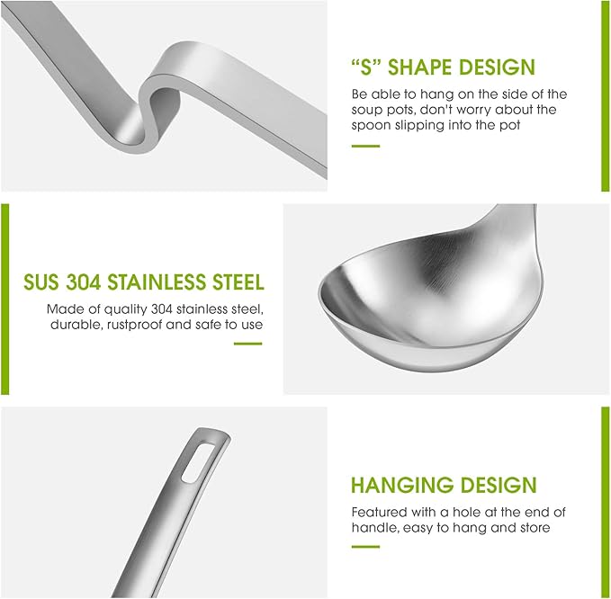 Patelai Hot Pot Slotted Ladle Set Stainless Steel Soup Ladle Strainer Scoops - Image 3