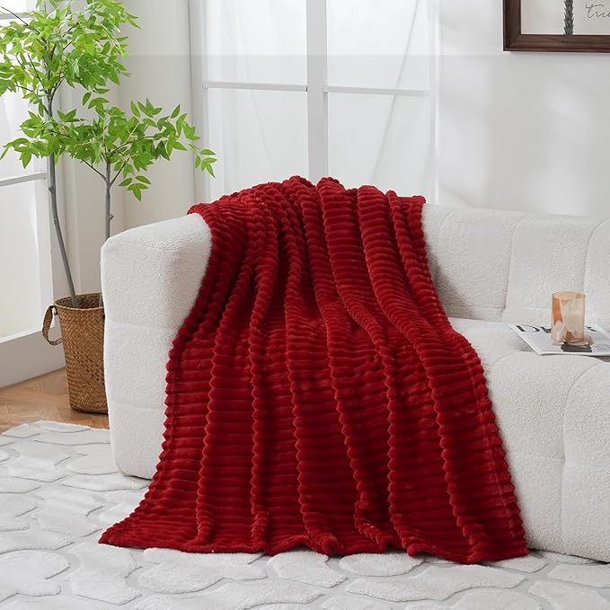 Valentines Day Decorations Red Fleece Throw Blanket 50”×60” - Image 5