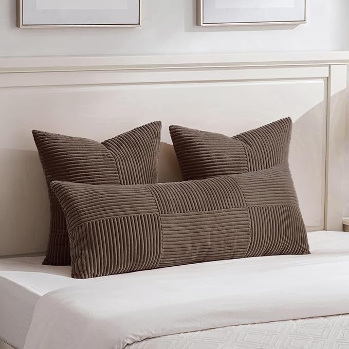 Fancy Homi 2 Packs Dark Brown Decorative Throw Pillow Covers 22x22 Inch - Image 5