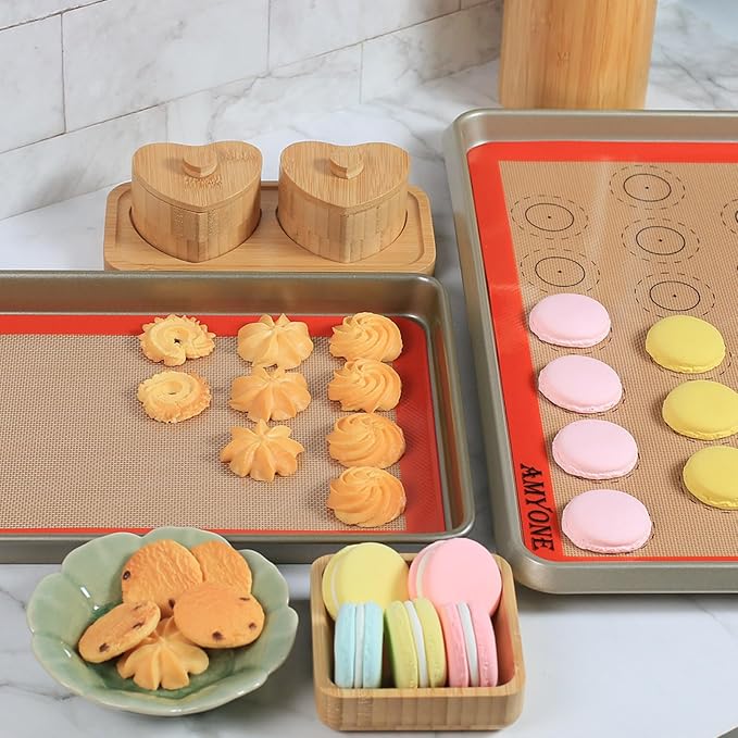 Silicone Baking Mats Set of 4, Non Stick Reusable Silicone Liners - Image 3